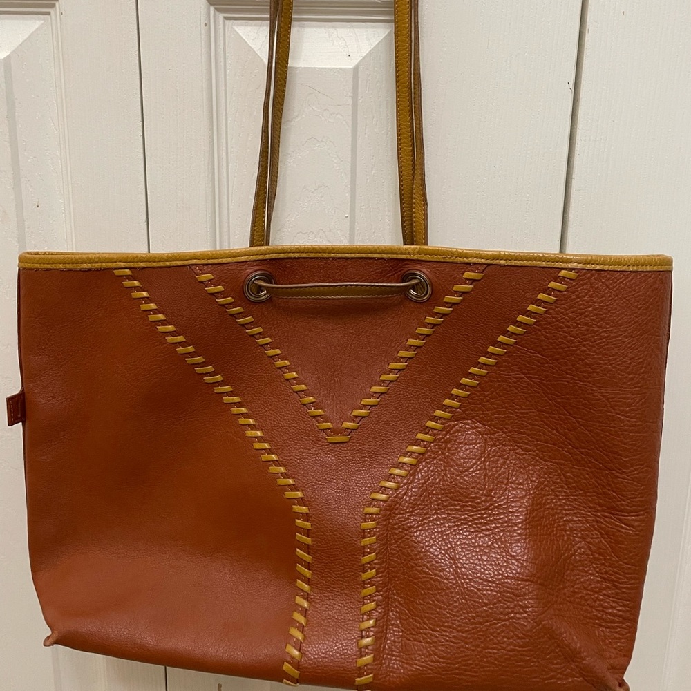 🌺Saint Laurent Reversible Neo Double 871924 Brown Leather Tote with pouch🌺